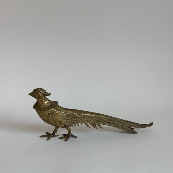 Vintage Brass Pheasant Figurine Large Table Top Decor - Picture 6 of 7